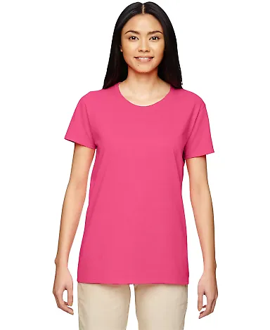 5000L Gildan Missy Fit Heavy Cotton T-Shirt in Safety pink front view