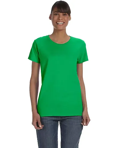 5000L Gildan Missy Fit Heavy Cotton T-Shirt in Electric green front view