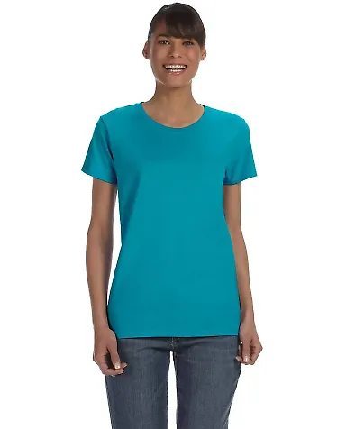 5000L Gildan Missy Fit Heavy Cotton T-Shirt in Tropical blue front view