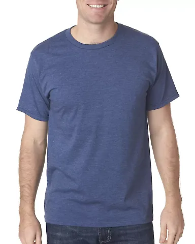 5010 Bayside Adult Heather Jersey Tee in Heather navy front view