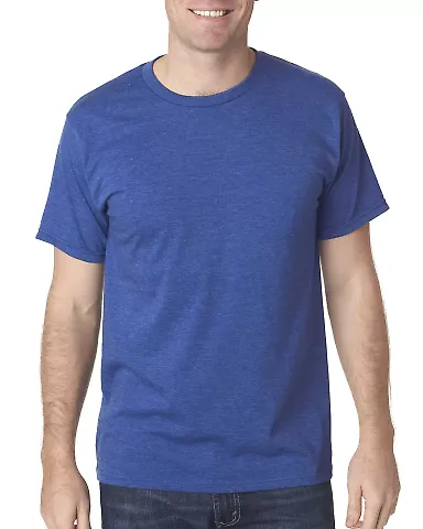 5010 Bayside Adult Heather Jersey Tee in Heather royal blue front view