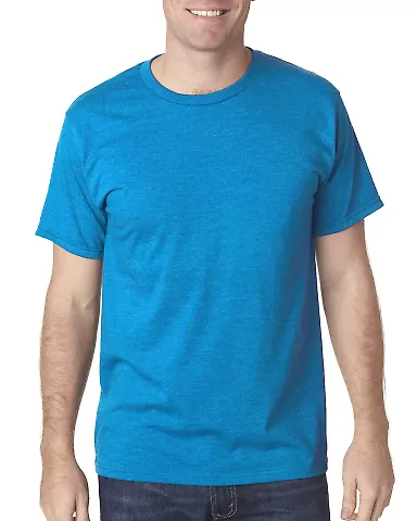 5010 Bayside Adult Heather Jersey Tee in Heather turquoise front view