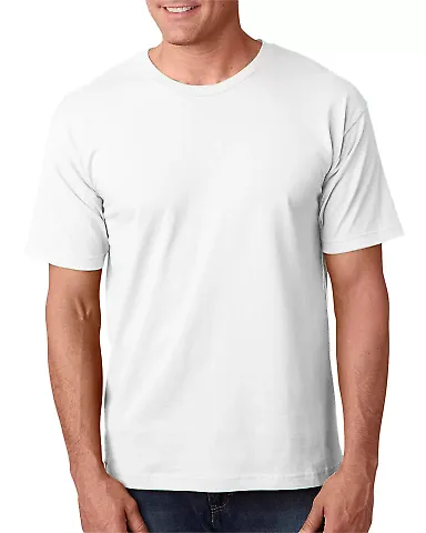 5040 Bayside Adult Short-Sleeve Cotton Tee White front view