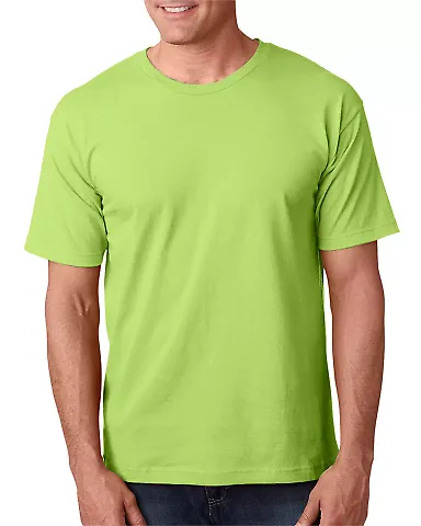 5040 Bayside Adult Short-Sleeve Cotton Tee Lime Green front view