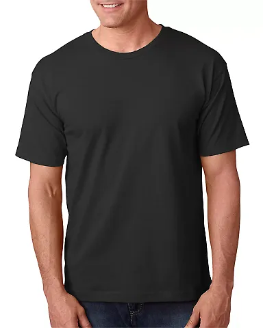 5040 Bayside Adult Short-Sleeve Cotton Tee Black front view