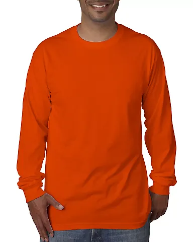 5060 Bayside Adult Long-Sleeve Cotton Tee Bright Orange front view