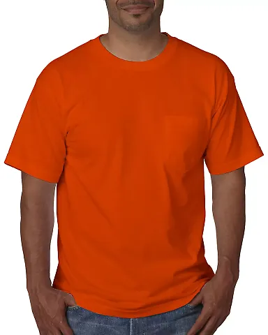5070 Bayside Adult Short-Sleeve Cotton Tee with Po Bright Orange front view
