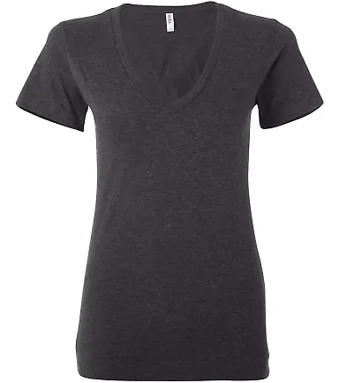 BELLA 6035 Womens Deep V Neck T Shirts in Dark gry heather front view