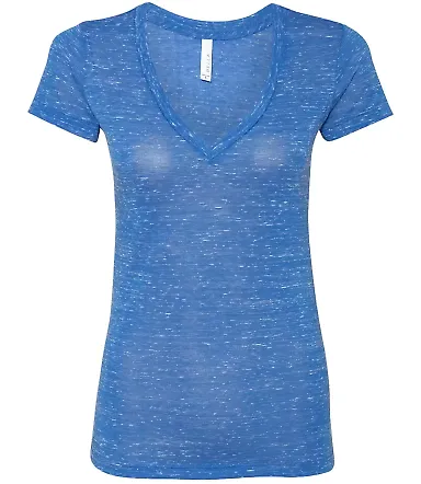 BELLA 6035 Womens Deep V Neck T Shirts in True royal mrble front view