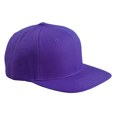 Yupoong 6089M Wool Blend Snapback GREEN Under Bill in Purple front view