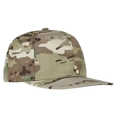 Yupoong 6089M Wool Blend Snapback GREEN Under Bill in Multicam green front view