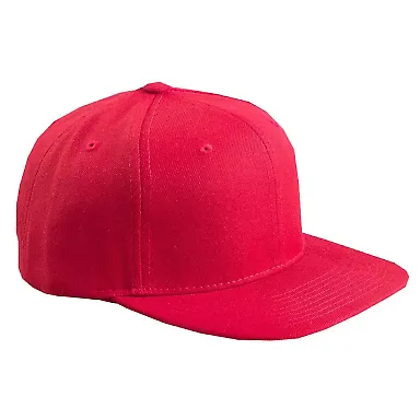 Yupoong 6089M Wool Blend Snapback GREEN Under Bill in Red front view
