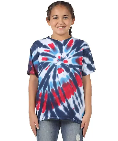 Dynomite 20BTD Tie-Dye Youth Rainbow Cut Spiral Te in Americus front view