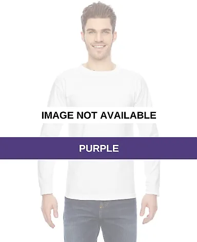 6100 Bayside Adult Long-Sleeve Cotton Tee Purple front view