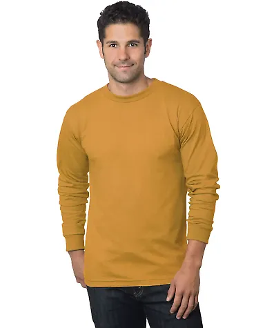6100 Bayside Adult Long-Sleeve Cotton Tee in Gold front view