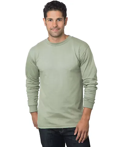 6100 Bayside Adult Long-Sleeve Cotton Tee in Safari front view