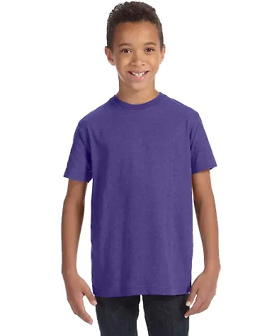 6101 LA T Youth Fine Jersey T-Shirt in Vintage purple front view