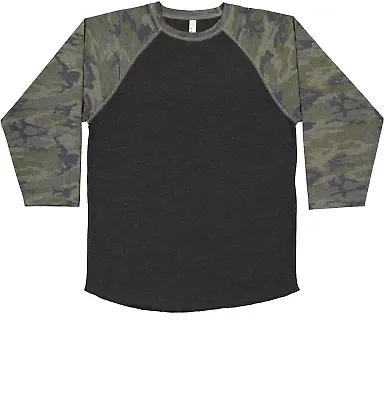 6130 LA T Youth Vintage Baseball T-Shirt in Vn smke/ vn camo front view