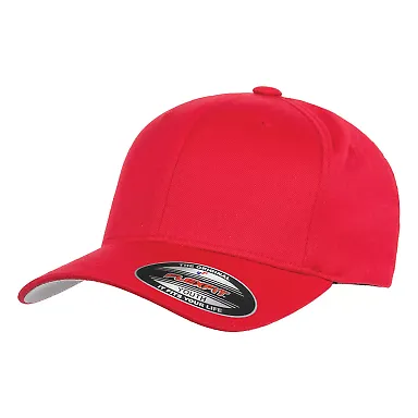 6277Y Flexfit Youth Wooly 6-Panel Cap in Red front view