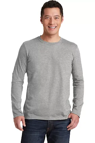 64400 Gildan Adult Softstyle Long-Sleeve T-Shirt in Rs sport grey front view