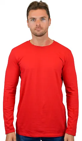 64400 Gildan Adult Softstyle Long-Sleeve T-Shirt CHERRY RED front view