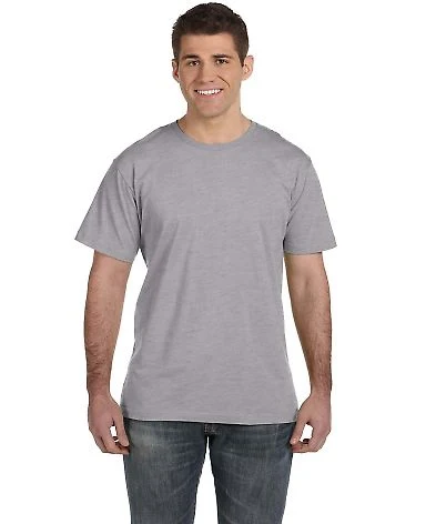 6901 LA T Adult Fine Jersey T-Shirt in Heather front view