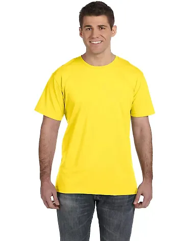 6901 LA T Adult Fine Jersey T-Shirt in Yellow front view