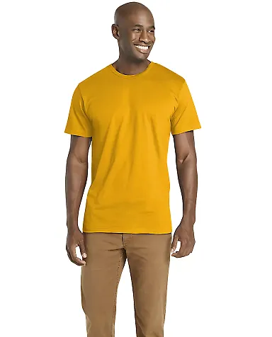 6901 LA T Adult Fine Jersey T-Shirt in Gold front view