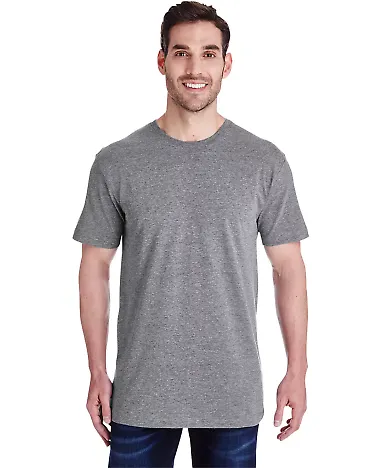 6901 LA T Adult Fine Jersey T-Shirt in Granite heather front view