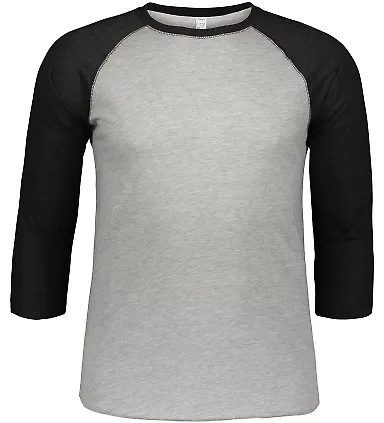 6930 LA T Adult Vintage Baseball T-Shirt in Vn hth/ vn smoke front view