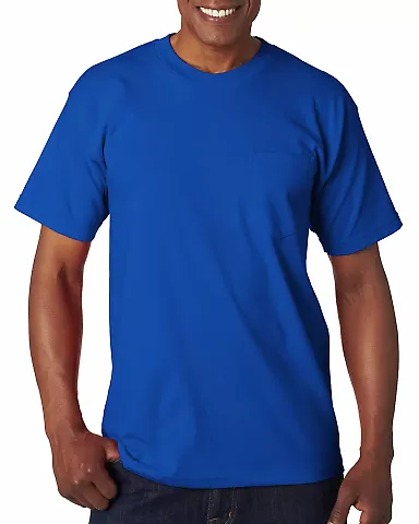 7100 Bayside Adult Short-Sleeve Tee with Pocket in Royal blue front view