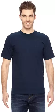 7100 Bayside Adult Short-Sleeve Tee with Pocket in Navy front view