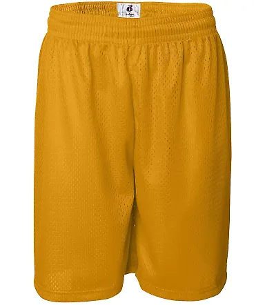 7209 Badger Adult Mesh/Tricot 9-Inch Shorts Gold front view