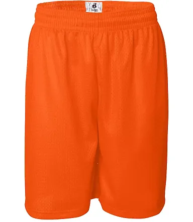 7209 Badger Adult Mesh/Tricot 9-Inch Shorts Safety Orange front view