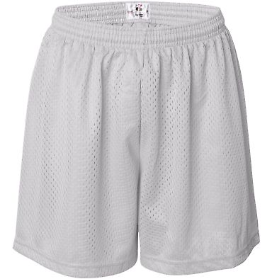 7216 Badger Ladies' Mesh/Tricot 5-Inch Shorts in White front view