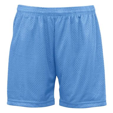 7216 Badger Ladies' Mesh/Tricot 5-Inch Shorts in Columbia blue  front view