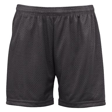 7216 Badger Ladies' Mesh/Tricot 5-Inch Shorts in Graphite front view
