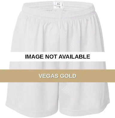 7216 Badger Ladies' Mesh/Tricot 5-Inch Shorts Vegas Gold front view