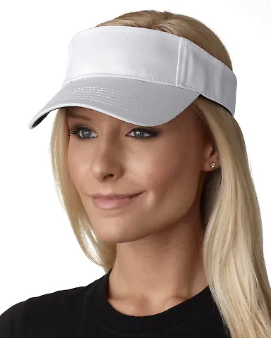 AC101 Adams Ace Vat-Dyed Twill Visor WHITE front view