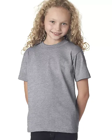 B4100 Bayside Youth Short-Sleeve Cotton Tee Dark Ash front view