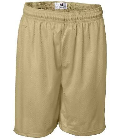 7207 Badger Adult Mesh/Tricot 7-Inch Shorts Vegas Gold front view