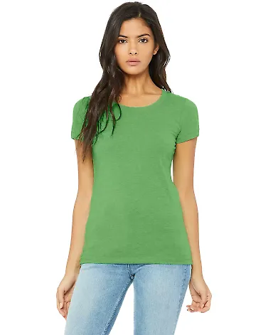 BELLA 8413 Womens Tri-blend T-shirt in Green triblend front view