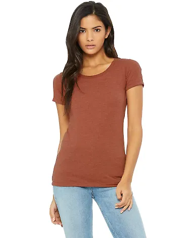 BELLA 8413 Womens Tri-blend T-shirt in Clay triblend front view