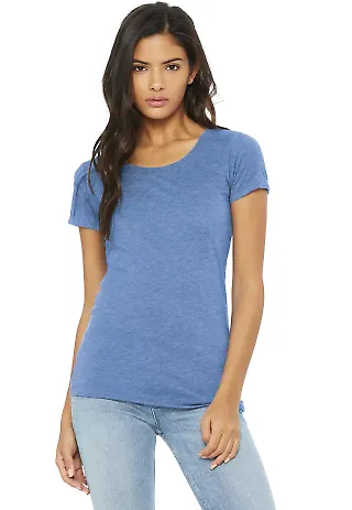 BELLA 8413 Womens Tri-blend T-shirt in Blue triblend front view
