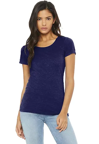 BELLA 8413 Womens Tri-blend T-shirt in Navy triblend front view