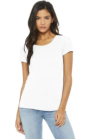 BELLA 8413 Womens Tri-blend T-shirt in Solid wht trblnd front view