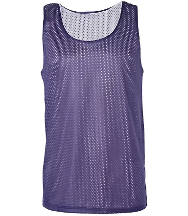 8529 Badger Adult Mesh Reversible Tank Purple/ White front view