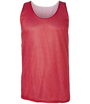 8529 Badger Adult Mesh Reversible Tank Red/ White front view