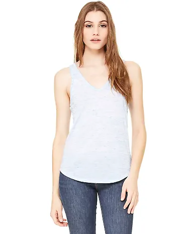 BELLA 8805 Womens Flowy Tank Top in Blue marble front view
