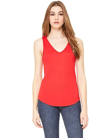 BELLA 8805 Womens Flowy Tank Top in Red front view